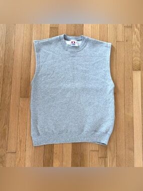 Vintage Dodger Brand Sleeveless Crewneck Sweatshirt Made In USA 80s M Grey Vest
